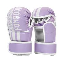 Thickened Knuckle MMA Boxing Gloves Muay Thai Kickboxing Training Punching Bag Sparring Unisex M L Medium violetinė