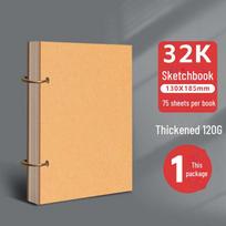 A4 Sketchbook A5 Looseleaf Detachable 32k 8k 24k 4k For Watercolor Marker And Kindergarten Art 32k sketch 120g/75 sheets gray