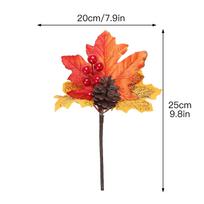 Artificial Pumpkin Berry Pine Maple Leaf Cone Branch Flowers Christmas Tree Halloween Hanging Wall Decor Harvest Festival Props red