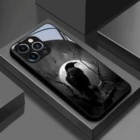 Naktinė varna, šviesaus mėnulio raštas, grūdintas stiklas, juodas telefono dėklas, skirtas Samsung Galaxy S25 S24 S23 Ultra Plus FE, atsparus smūgiams dangtelis Galaxy S23 Ultra black