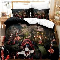 New Date A Live Tokisaki Kurumi Bedding Set Bedroom Soft Modern Bedspreads Comefortable Duvet Cover Quilt Cover And Pillowcase EU Single 135*200cm/53x79in 3pcs