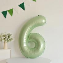Trendy Matcha Green Digital Balloons for Girls' First Birthday Party and Photography Decoration beige