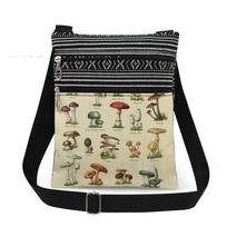 1PC Mushroom Print Tote Bags Women Shoulder Handbags Postman Package  6929 KTB beige