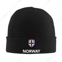 Norwegian Proud Norway Flag Skullies Beanies Caps Unisex Winter Warm Knitting Hat Women Men Hip Hop Adult Bonnet Hats One Size black