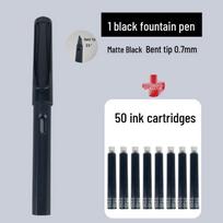 Art Steel Calligraphy Pen with 0.7 Bent Tip and 1.0 Bent Nib for Signature Practice and Adult Writing 1.0mm white