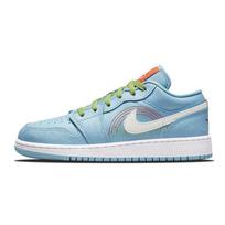 Air Jordan 1 Low SE GS Blue Stitch DO8227-400 37.5 white