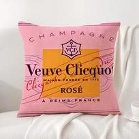 Prabangus V-Veuve C-Clicquot Pagalvės užvalkalas Natūralūs lininiai ekologiški audiniai Dvipusis spausdinimas Sofai Namų dekoravimas Dovana Pagalvės užvalkalas Short plush 30*30(CM)-1Pcs