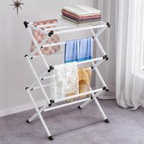 3-Tier Metal Clothes Drying Rack White Indoor Outdoor 102x62x32.5cm