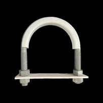 304 Stainless Steel U-shaped Pipe Clamp with PTFE Gasket white
