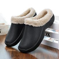 Fashion Men's Clogs Short Plush Slippers Winter Fashion Hole Shoes Beach Sandal Indoor House Flat Shoes Lightweight Soft Bathroom Slide 40 gray