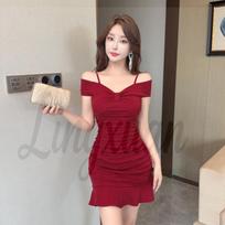 Pure Desire Women's Sexy Open-Back Tight-Fit Hip-Hugging Nightclub Dress Medium