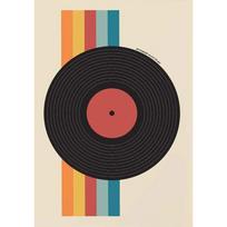 Retro Record Poster Print Mid Century Music Minimal Pastel Canvas Poster Colorful Wall Art Minimalist Room Home Decor 30x45cm No Frame brown