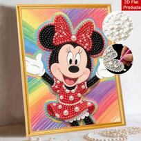 Disney Minnie Mouse Pearl Painting Painting Kit Pearl Art Home Decor Handmade Gift Rhinestone Diamond Painting Craft Kit DIY Diamond Art for Adults 30x40