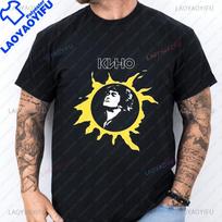 Rock Band Kino Viktor Tsoi Y2K Trumpomis Rankovėmis Unisex Marškinėlio Raštas T-shirt Tiek Unisex, Tiek Unisex 3XL black
