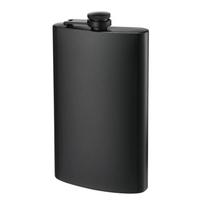 Flat Black Pocket Flagon Stainless Steel Whisky Bottle Portable Liquor Flask  Outdoor 12oz gray