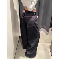 Y2K Low Rise Wide Leg Jeans Straight Loose Oversized Denim Trousers Women XS gray
