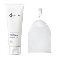 d program Essence In Cleansing Foam 120g with Foaming Net - Sensitive Skin Face Wash Acne Prevention Hydrating Low Irritation Quasi-Drug Made in Japan 20g