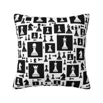 Custom Power Play Chess Game Cushion Covers Chess Lover Piece Velvet Modern Pillow for Car Sofa 50x50cm white