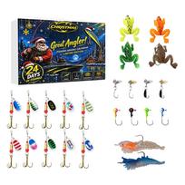 -Day Christmas Fishing Advent Calendar Set for Fishing Enthusiasts One Size black