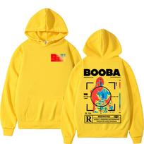 France Rapper BOOBA B2O Tour Men's Hoodies Retro Style Hip Hop Long Sleeves Hooded Sweatshirts Clothing Oversized Pullover L yellow
