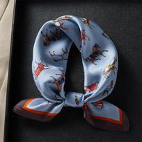 Retro pony fashion silk long silk scarf women's spring and summer 111 mulberry silk streamer professional scarf double-layer scarf 53*53cm gray