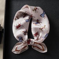 Retro pony fashion silk long silk scarf women's spring and summer 111 mulberry silk streamer professional scarf double-layer scarf 53*53cm gray