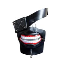 Anime Tokyo Kaneki Ken Mask Cosplay Props Men Women Halloween Party 3D Masks Anime Accessories  Zipper Mouth Mask Scary Masque black