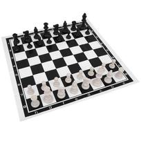 Chess Set 15.7 Inch Plastic Chess Set with Foldable Board Portable Board Game for Adults Kids Indoor Outdoor Travel white