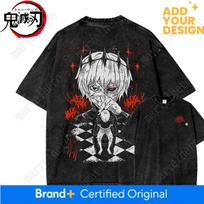 Ken Kaneki Print T Shirt Anime Tokyo Ghoul Clothing Men Women Short Sleeve Tshirts Retro Washed T Shirt Harajuku Male Cotton Top 4XL black