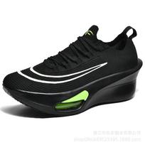 Low-top soft-soled cushioning high-elastic sports running shoes outdoor racing versatile running shoes 46 black