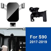 For Volvo XC90 S90 XC60 S60 V60 XC40 Accessories Car Mobile Phone Holder Air Vent Mount Bracket Auto Gravity GPS Stand S90 17-19 Silver
