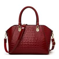 Stylish Alligator Print Women's Tote Large Capacity Commuter Crossbody Shoulder Bag brown