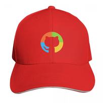 Github Baseball Cap Curved Brim Classic Fit Low Profile Unstructured Unisex For Men Women red