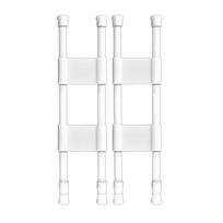Double Adjustable Refrigerator Bars 2 Set Tension Rods for RV Organization white 40-70CM white
