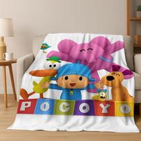 3D P-Pocoyo Elly Pato Animacinis Flanelinis Antklodė Minkštas Šiltas Mėtomasis Antklodė Lovai Miegamajam Kambariui Svetainei Kelionei Iškylai Vaikų Dovana 75x90cm pink