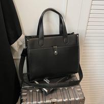 Vintage Large-capacity Leather Tote Bag Women's Handbag gray