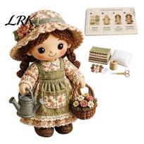 Pasidaryk pats audinio lėlės gaminimo rinkinys, Patchwork DIY rinkinys, miela kimšta figūrėlė, siuvimo rinkiniai namų dekoravimui, gėlių mergaitės amatas suaugusiems, rankų darbo dovana, kūrybinga C beige