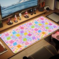 Rainbow Gummy Bear Color Mouse Pad Large Gaming Table Cushion Non-slip Laptop Tablet Big Mousepad XXL Mat Mini PC Playmat With Lock edge 30cmx60cm(11.8x23.6inch) brown