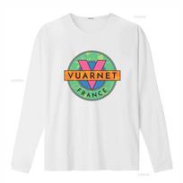 Vuarnet France Mens Navy Blue Colorful Logo Print T Shirt Size S 3XL vintage Washed Slightly Top For Everyday Wear homme Soft 2XL blue