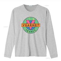 Vuarnet France Mens Navy Blue Colorful Logo Print T Shirt Size S 3XL vintage Washed Slightly Top For Everyday Wear homme Soft 4XL gray