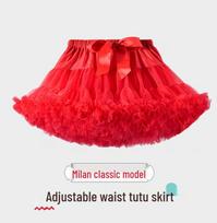 Nauja vasarinė pūsta tiulio suknelė mergaitėms - Gimtadienio dovana Vaikų drabužiai XS (60-80CM) red