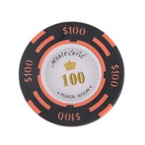 100 Par Value Poker Room Label Casino Clay Chips Pack of 10 brown
