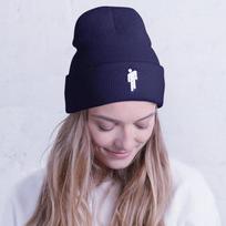 Billie Eilish Siuvinėta Megzta Kepurė Vyrams ir Moterims - Vilnonė Žieminė Kepurė, Europos-Amerikos Stiliaus Adjustable blue