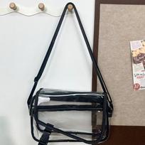 Zipper Crossbody Bag Transparent Tote Handbag Simple Fashion Shoulder Bag  Travel white