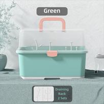 Large Capacity Nursing Bottle Drying Rack Anti-Dust Milk Bottle Storage Box  Kitchen Use