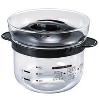 HARIO Glass Rice Cooker for Microwave Black Made in Japan (1-2 cups) - - - Gift/Present - XRCN-2-B