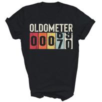 Funny 70 Years Old Oldometer 70th Birthday Unisex Shirt Gift 100 white
