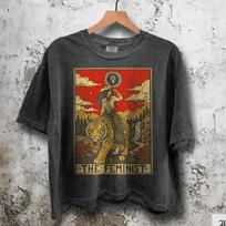 The Feminist Tarot Card, Feminist Cowgirl Tiger Aesthetic, Womans Rights, The Matriarchy, Feminism Quotes Comfort Colors® Cropped Boxy Shirt 130 gray