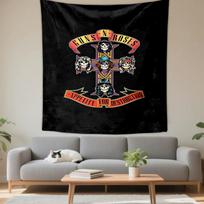 Tapestry Guns N Roses Appetite for Destruction Cross Skull Logo Poster Wall Art for Fan Cave 130x150cm(51x59in)