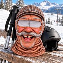 Men's Winter 3D Print Funny Ski Scarf Hat for Outdoor Sports One Size brown
